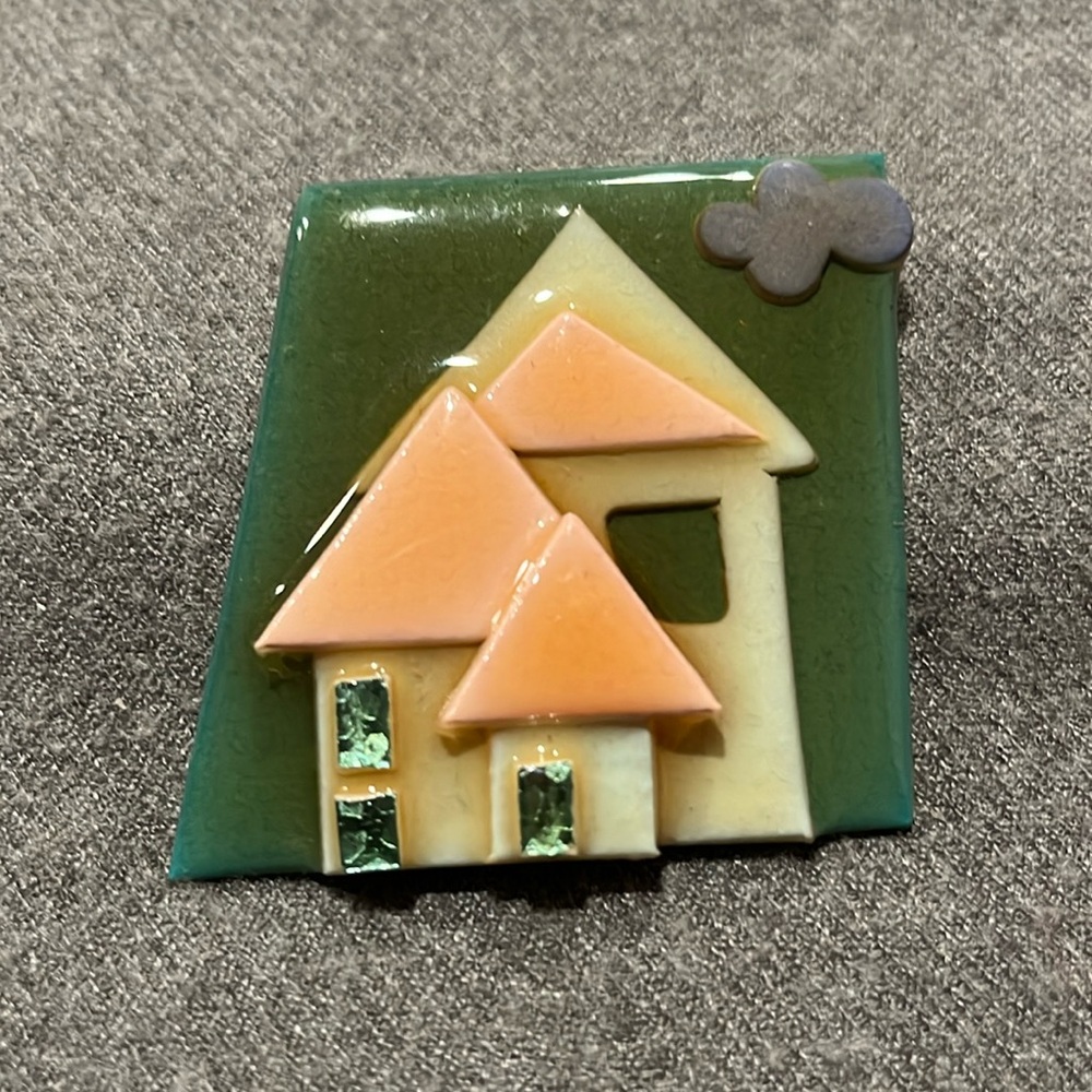 Cloudy Day House Pin by Lucinda
